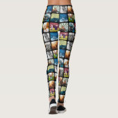 10 Afgerond Sjabloon Ruitenzwart Lijst fotoraster Leggings (Achterkant)