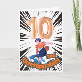 10 and Unstoppable Birthday Card  Kaart
