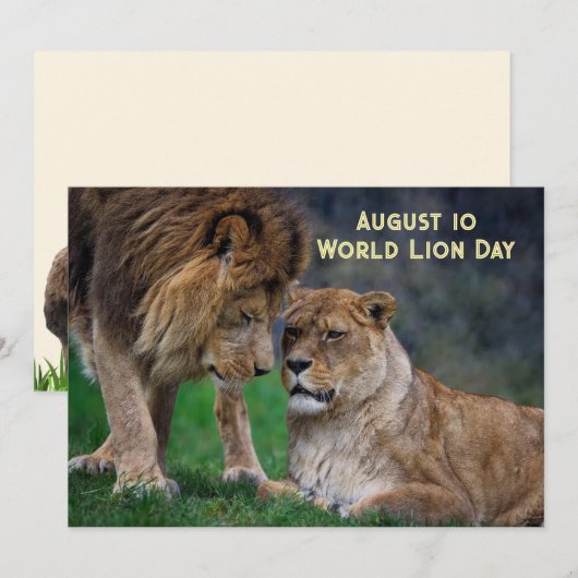 10 aug, Wereld Leeuwendag 5 x 7 kaart (Voorkant / Achterkant)
