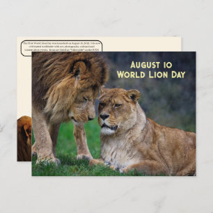10 aug. Wereldleeuwendag Feestdagenkaart