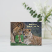 10 aug. Wereldleeuwendag Feestdagenkaart (Staand voorkant)