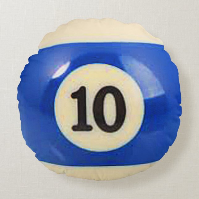 "10 Ball"-cadeaus voor ballonnen en producten Rond Kussen (Voorkant)