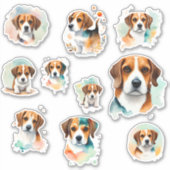 10 Beagles Scrapbook en Journaling Sticker (Voorkant)