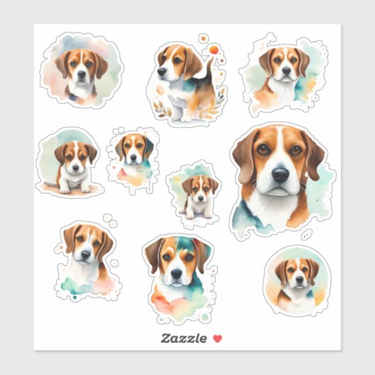 10 Beagles Scrapbook en Journaling Sticker (Vel)