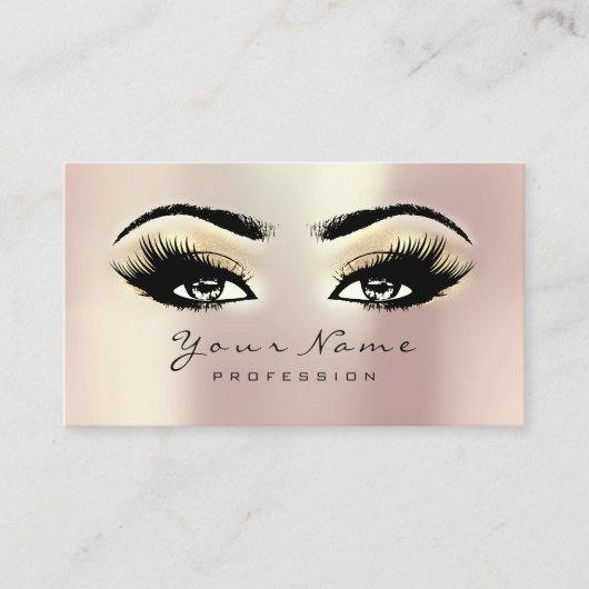 10 Beauty Salon Loyalty Kaart Makeup Roos Lashes (Voorkant)