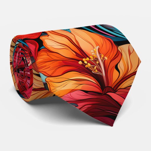 #10 Bloemen patroon Stropdas (Opgerold)