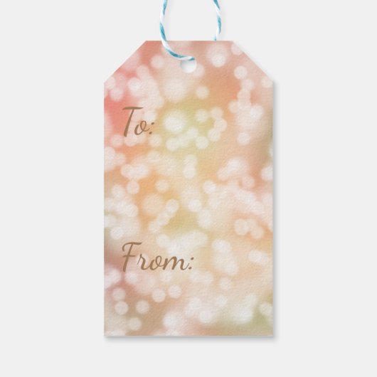 10 Bokeh cadeau Labels, Bord Blush Pink Blurry Lig Cadeaulabel (Achterkant)