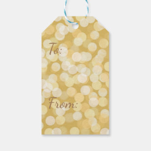 10 Bokeh-cadeaublaadjes Wazige gouden lichten Cade Cadeaulabel