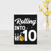 10 Bowling 10e verjaardag Kaart (Gele Bloem)
