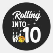 10 Bowling 10e verjaardag Ronde Sticker (Voorkant)