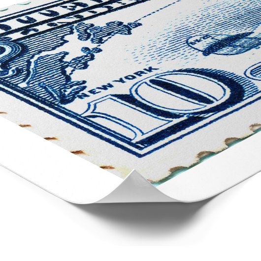 10 Cent Lindberg Air Mail Stamp Poster (Hoek)