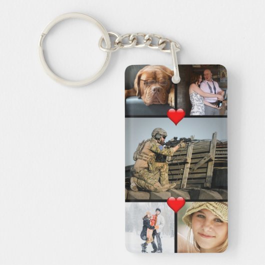 10 Collage voor foto's Familie Gepersonaliseerd Sleutelhanger (Voorkant)