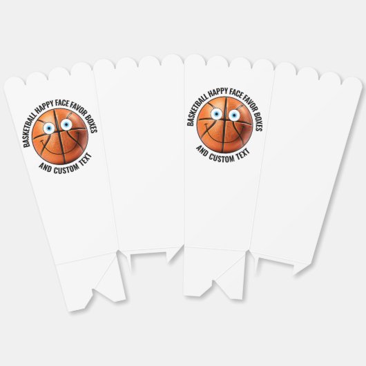 10 Custom Basketbal BLAUWE OGEN Happy Face Popcorn Bedankdoosjes (Ongevouwen)