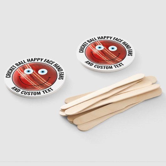 10 Custom Cricket Theme Party BLUE EYES Happy Face Handwaaier (Niet-gemonteerd)