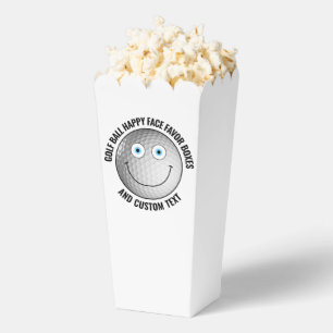 10 Custom Golf Party BLUE EYES Happy Face Popcorn Bedankdoosjes