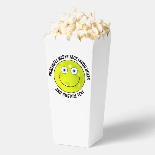 10 Custom Pickleball BLUE EYES Happy Face Popcorn Bedankdoosjes (Popped)