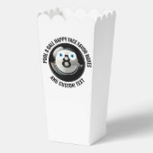10 Custom Pool 8 Ball BLUE EYES Happy Face Popcorn Bedankdoosjes (Voorkant)