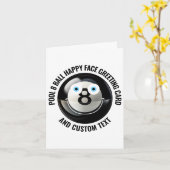 10 Custom Pool Ball BLUE OGEN Happy Face Groet Kaart (Gele Bloem)