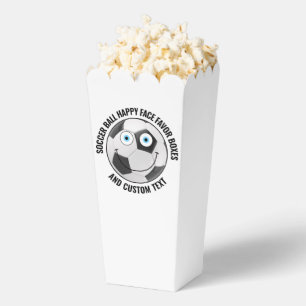 10 Custom Voetbal BLUE EYES Happy Face Popcorn Bedankdoosjes