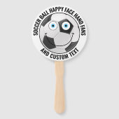 10 Custom Voetbal Thema Party BLUE EYES Happy Face Handwaaier (Achterkant)