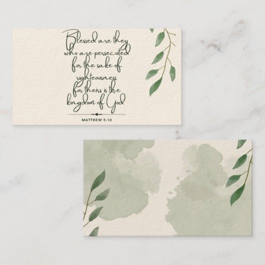 10 dagen met Bijbeltekstkaarten | Mattheüs 5:10 Contactkaartje (Voorkant / Achterkant)