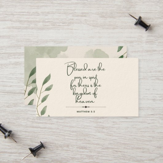 10 dagen van de Schrift Verse Kaarten | Matteüs 5: Contactkaartje (Voorkant / Achterkant in situ)