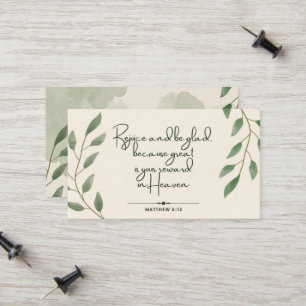 10 dagen van de Schrift Verse Kaarten   Matteüs 5: Contactkaartje