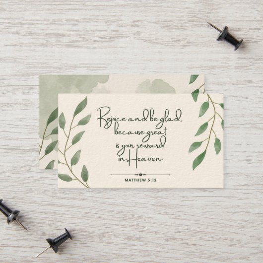 10 dagen van de Schrift Verse Kaarten | Matteüs 5: Contactkaartje (Voorkant / Achterkant in situ)