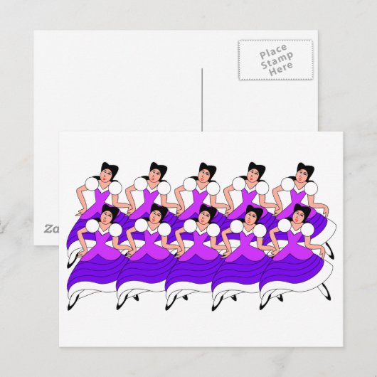 10 Dames dansen Briefkaart (Voorkant / Achterkant)