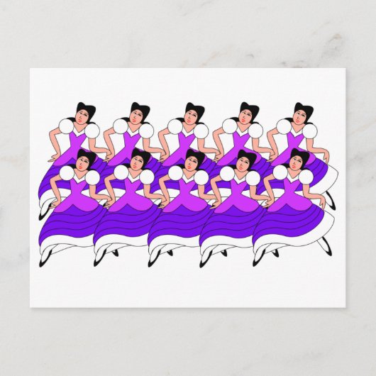 10 Dames dansen Briefkaart (Voorkant)