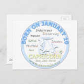 10 de Verjaardag van januari - Steenbok Briefkaart (Voorkant / Achterkant)