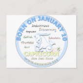 10 de Verjaardag van januari - Steenbok Briefkaart (Voorkant)