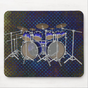 10-delig drumstel: Blauwe gradiënt: Drums muismat