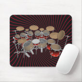 10-delige drumkit: rode spiraalvormige graphics: M Muismat (Met muis)