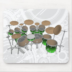 10-delige drumstel: groene gradiënt: drums muismat