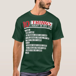 10 dingen die ik in mijn leven meer auto's wil (24 t-shirt
