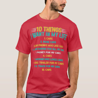 10 dingen die ik in mijn leven meer auto's wil (25 t-shirt
