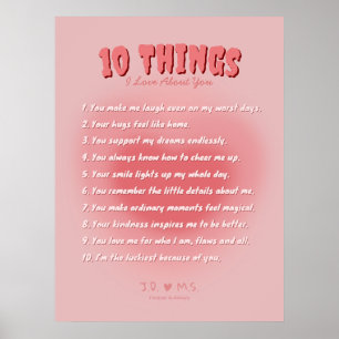 10 dingen die ik leuk vind aan jou - persoonlijk poster