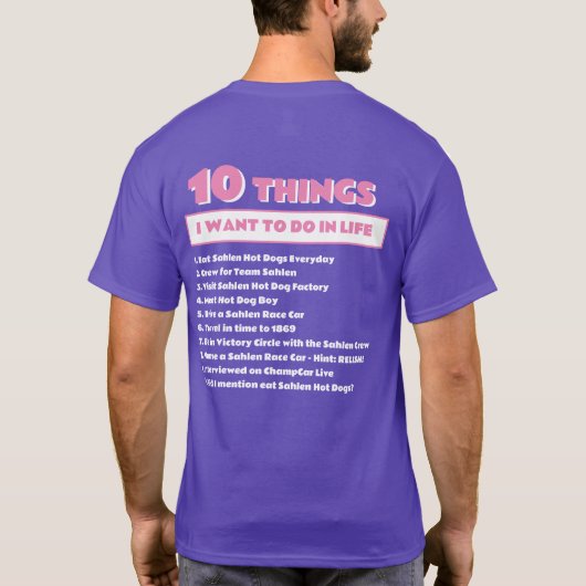 10 dingen t-shirt (Achterkant)