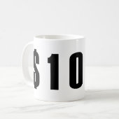 10 dollar koffiemok (Voorkant links)