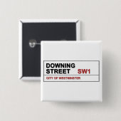 10 Downing Street London Vierkante Button 5,1 Cm (Voorkant /achterkant)