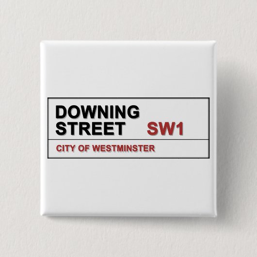 10 Downing Street London Vierkante Button 5,1 Cm (Voorkant)