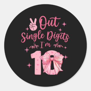 10 dubbele cijfers 10e verjaardag Coquette 10 jaar Ronde Sticker