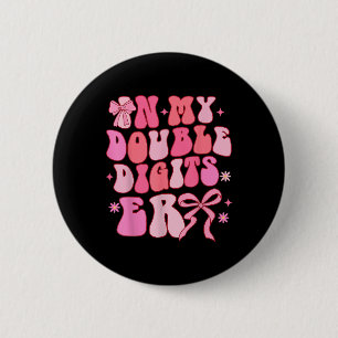 10 dubbele cijfers 10e verjaardag meisje Coquette  Ronde Button 5,7 Cm