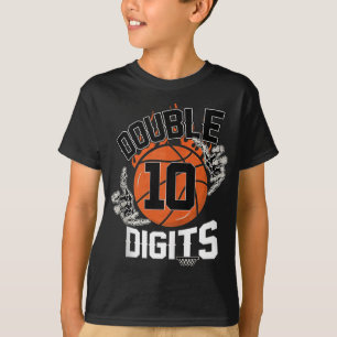 10 dubbele cijfers tien basketbal 10 jaar oude geb t-shirt
