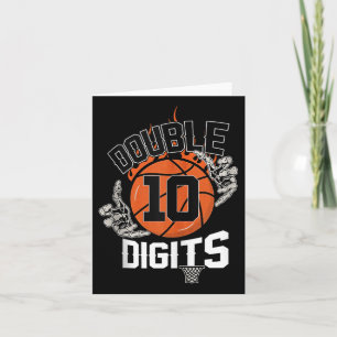 10 Dubbele Cijfers Tien Basketbal 10 Jaar Verjaard Kaart