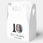 10 e verjaardag foto vetgedrukte brief kinder naam bedankdoosjes (Geopend)