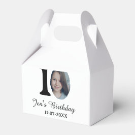10 e verjaardag foto vetgedrukte brief kinder naam bedankdoosjes