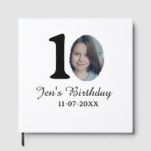 10 e verjaardag foto vetgedrukte brief kinder naam
