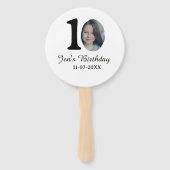 10 e verjaardag foto vetgedrukte brief kinder naam handwaaier (Achterkant)